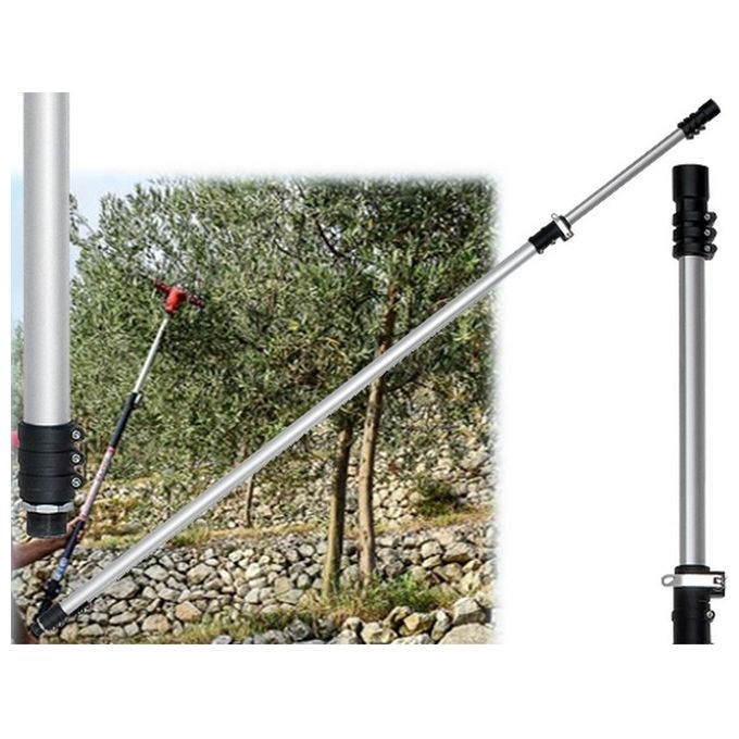 No-Brand FRA-153507 Asta Telescopica in Alluminio per Scuotitore Pneumatico per Raccolta Olive Lunghezza Regolabile da 1,45 a 2,25 Metri Diametro 34 mm colore Nero