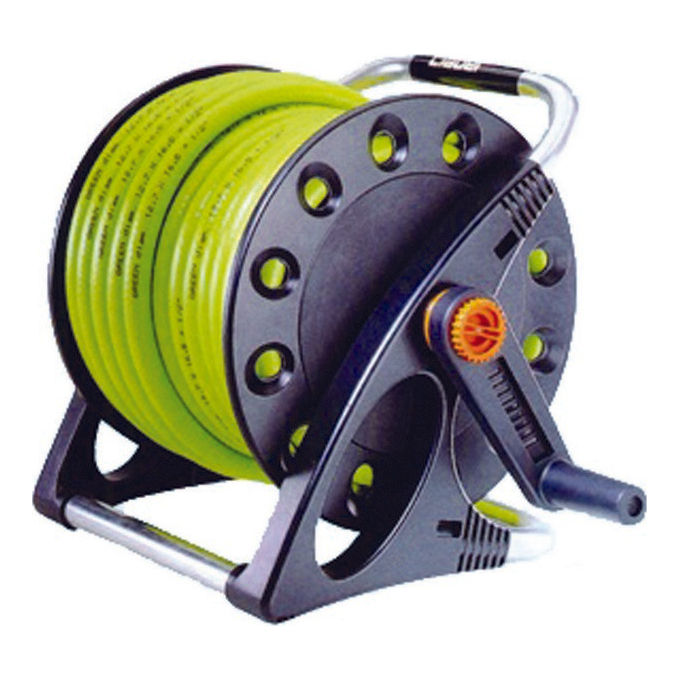 Claber 8884 Aquapony Avvolgitubo da Parete Kit 15 m tubo 1-2'' 4 raccordi automatici Aquastop lanciaspruzzo