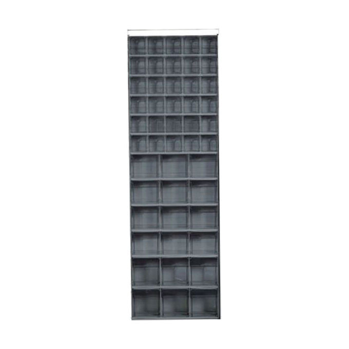 Mobil Plastic Mobile 1 Anta Fissa con 48 Cassetti PET Trasparenti Basculanti Crystal Box 66x25x200 cm colore Grigio