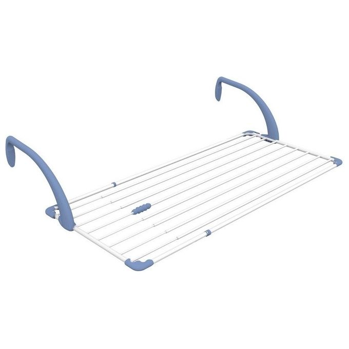 Gimi BREZZA EXTEND Stendibiancheria da Balcone Estensibile 116 188 cm 20 m Griglia a Muro Ripiegabile colore Blu Bianco