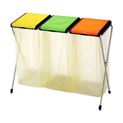 Gimi Nature Light 3 Pattumiera Differenziata Portasacco Pieghevole 3 Posti Struttura Acciaio Coperchio Resina