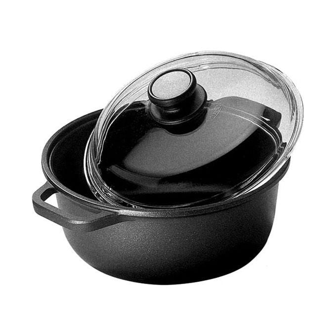 RISOLI 38010120 Extrablack Casseruola 2 Manici con Coperchio in Vetro 20 cm colore Nero