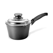Risoli 00095BP-16PN BlackPlus Casseruola 1 Manico con Coperchio in Vetro Diametro 16 cm Spessore 6 mm Finitura Antiaderente El Diamond Profile colore Nero