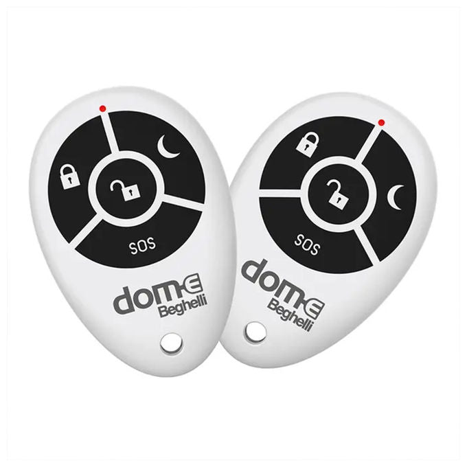 Beghelli 60052 Telecomando per Sistema Allarme Dom-e con Tecnologia LoRa Portata 100 Metri Pulsante SOS Batteria CR2032 Inclusa colore Bianco