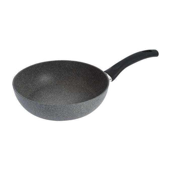 Ballarini ECO GRANITIUM Cortina Granitium Eco Tegame 1 Manico 24 cm Induzione Alluminio Antiaderente 5 Strati Lavabile in Lavastoviglie colore Nero