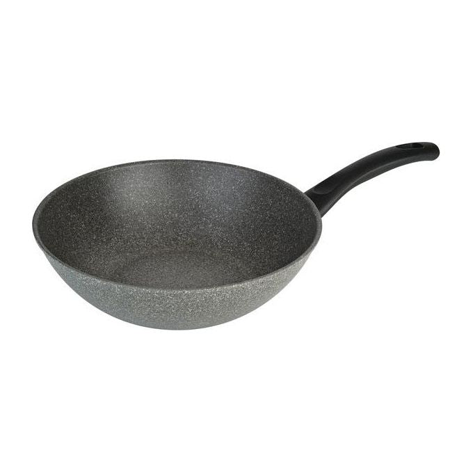 Ballarini 514641 Cortina Wok 28 cm Granitium Eco Induzione con Tecnologia Thermopoint colore Grigio