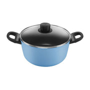 Ballarini CAPRERA Caprera Casseruola con Coperchio 24 cm 4,75 L Compatibile Induzione Rivestimento Antiaderente Kera Gloss colore Blu