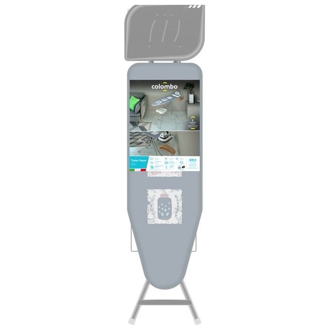 Colombo CLM850137 Turbo Vapor Asse da Stiro 120x40 cm 6 posizioni altezza fino a 95 cm portacaldaia 10 Kg griglia portabiancheria colore Grigio