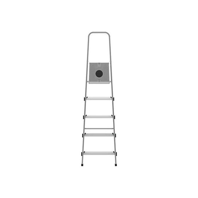 Colombo S109005W Stark Scala 5 Gradini Antiscivolo Alluminio Acciaio Portata 150 Kg Certificata EN 131 Made in Italy colore Silver