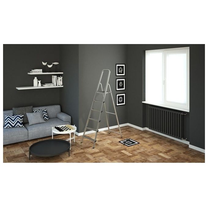 Colombo Scala STARK 6 gradini in acciao-alluminio con gradini e piedini antiscivolo EN131 Made in Italy