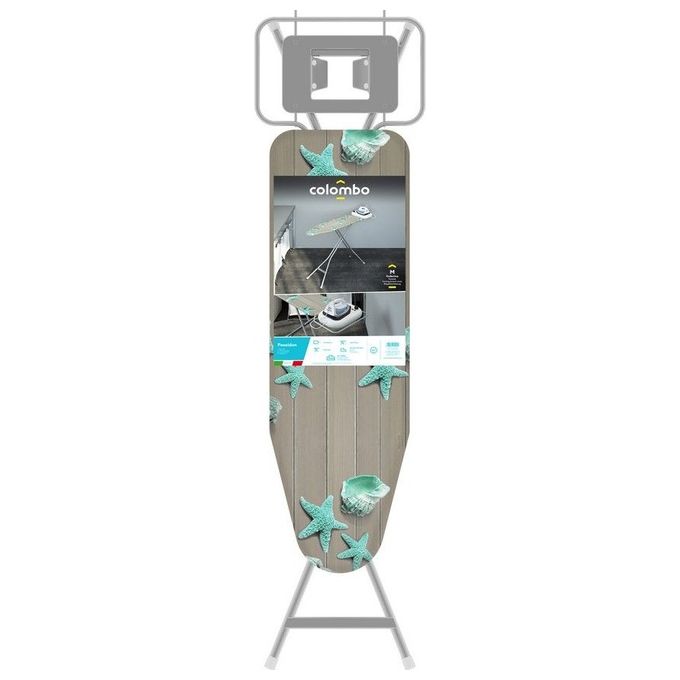 Colombo New Scal A122L20W Poseidon Asse da stiro 114x36 cm regolabile 6 posizioni 71-95 cm poggiaferro silicone foderina cotone
