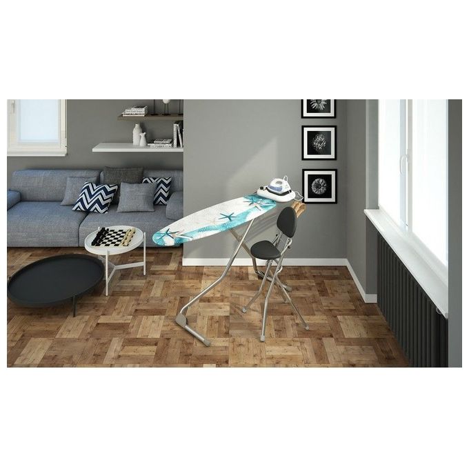 Colombo G254L01P Amigo Sgabello da Stiro Pieghevole Altezza Regolabile 60-72 cm Sedile Imbottito 120 Kg colore Nero