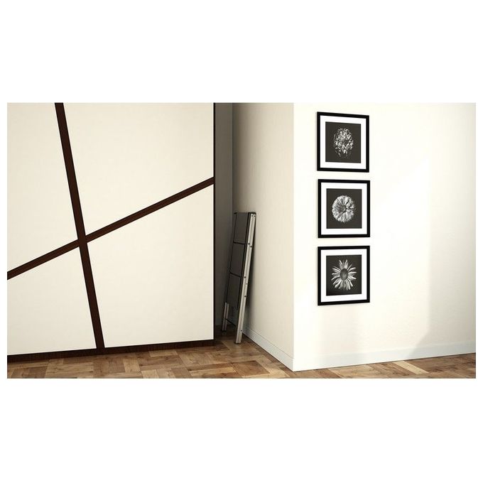 Colombo Sgabello Scala Leonardo 3 Gradini in Alluminio Anodizzato Ultrasottile e Ultrapiatto Silver Portata Max 150kg EN14183 Made in Italy