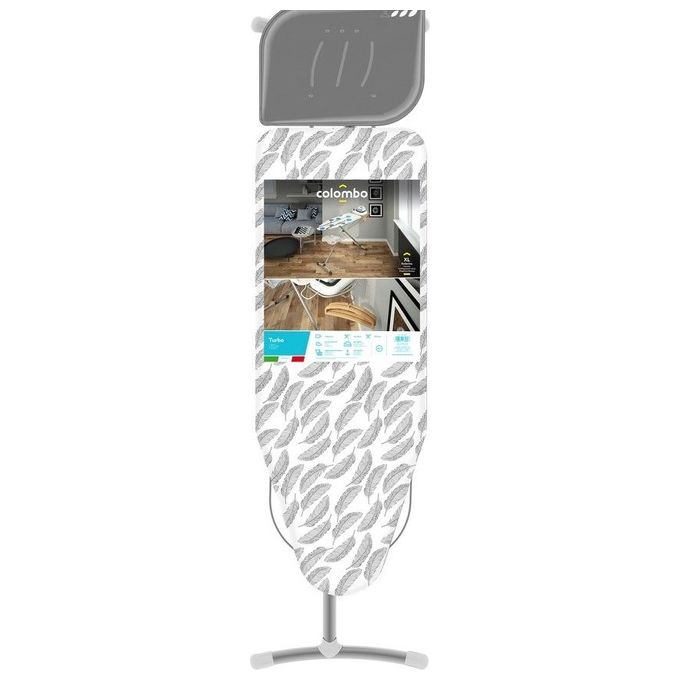 Colombo New Scal A142LB1W Turbo Asse da stiro 120x44 cm altezza regolabile 6 posizioni portacaldaia griglia rinforzata colore Grigio