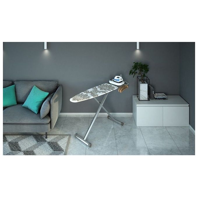 Colombo Asse stiro ALLUMINIA 125x44 totalmente in alluminio regolazione in multiposizione di altezza, poggiaferro portacaldaia in materiale altoresistenziale con piano in alluminio
