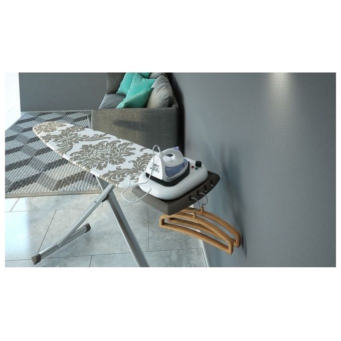 Colombo Asse stiro ALLUMINIA 125x44 totalmente in alluminio regolazione in multiposizione di altezza, poggiaferro portacaldaia in materiale altoresistenziale con piano in alluminio