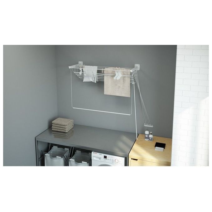 Colombo New Scal SG120 Stendibiancheria da Parete Saliestendi Ripiegabile 7,2 m 120 cm colore Bianco