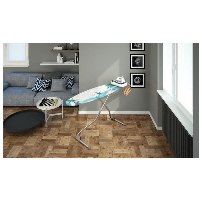 Colombo A180L01W Atlantic Asse da Stiro Pieghevole 130x44 cm Altezza Regolabile 71-95 cm Portacaldaia 10 Kg colore Argento