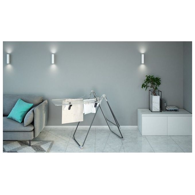 Colombo New Scal ST1000 Titano Stendibiancheria con Portabiti 30 m 15 Kg con Ruote Ripiegabile colore Alluminio