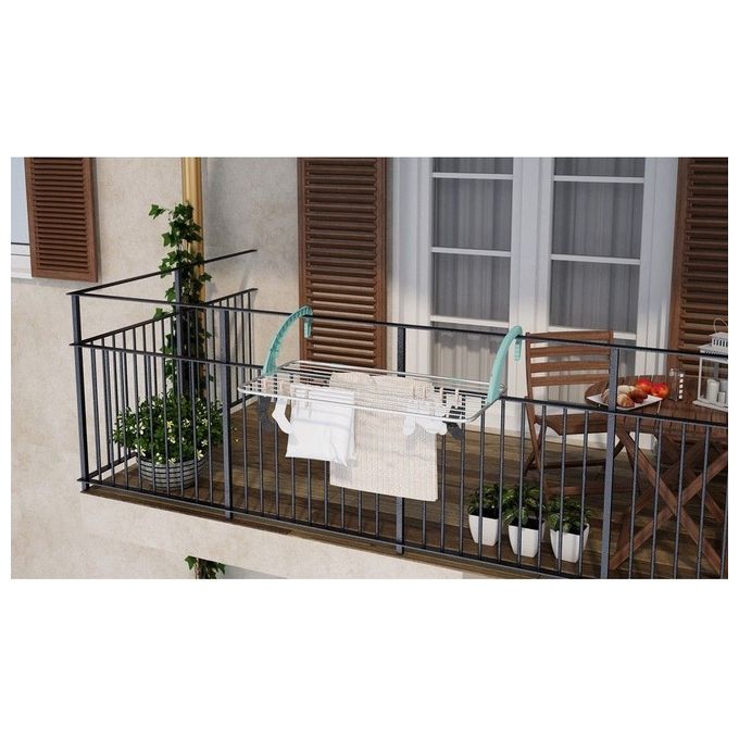 Colombo ST588 Balcony Stendibiancheria da Balcone 10 m Braccia Regolabili Ripiegabile colore Acciaio inossidabile