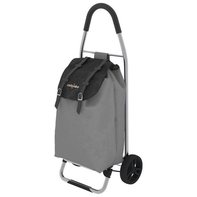 Colombo ICON Carrello Porta Spesa in Alluminio Capacita' 40 Lt Portata Massima 25 Kg Ruote Diametro 17 cm colore Nero Grigio