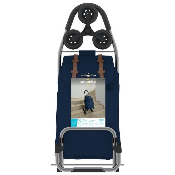 Colombo Carrello Portaspesa DAKAR in alluminio, sacca poliestere impermeabile,con sistema 6 ruote adatto a marciapiedi e scale portata 25kg, capacita' 40 Lt - Assortito