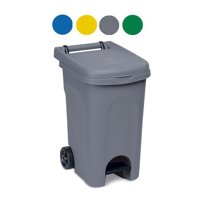 Stefanplast Bidone Urban Quadro con Pedale Grigio 60 Litri