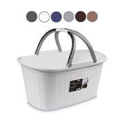 Stefanplast Elegance Cesta Rattan Senza Manico Grigio 58x36x26cm