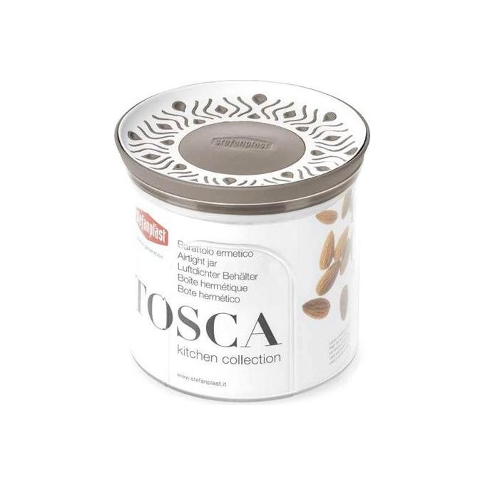 Stefanplast Contenitore Ermetico Tosca Tondo 07 Litri Bianco-Tortora
