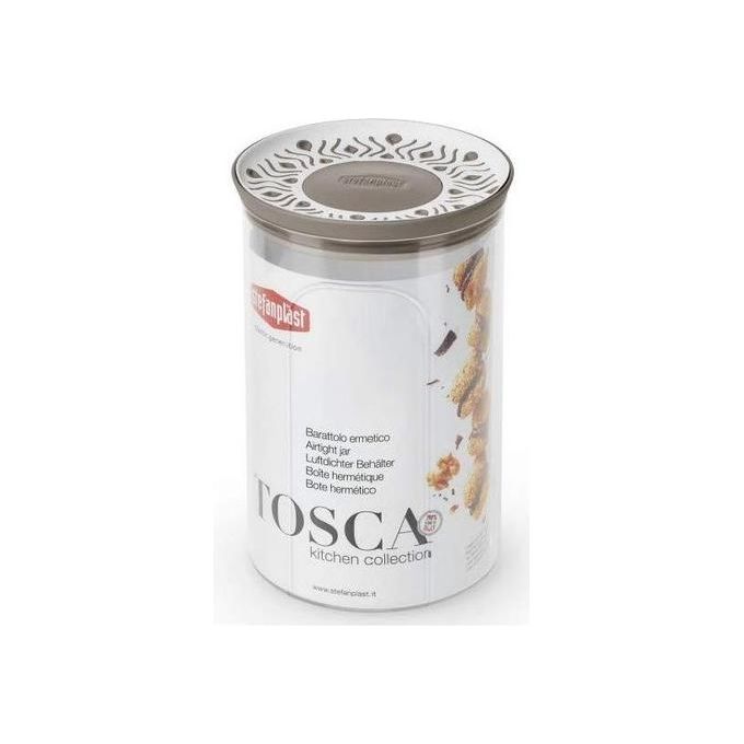 Stefanplast Contenitore Ermetico Tosca Tondo 12 Litri Bianco-Tortora