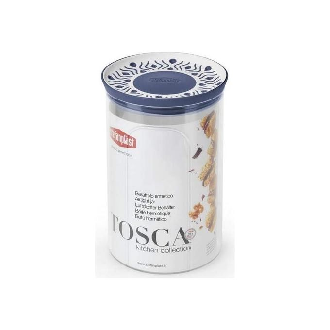 Stefanplast Contenitore Ermetico Tosca Tondo 12 Litri Bianco-Blu