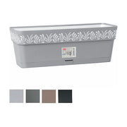Stefanplast 88802 Gaia Fioriera Rettangolare con Riserva Acqua 50x18x17 cm 9,5 L colore Tortora
