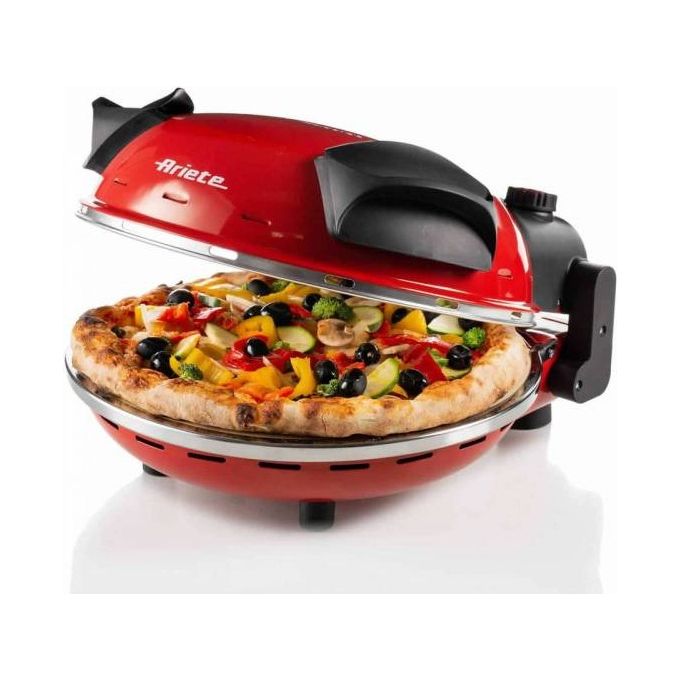 Ariete 909 - Forno Pizza Elettrico 1200W 400 gradi Timer 30 minuti Rosso