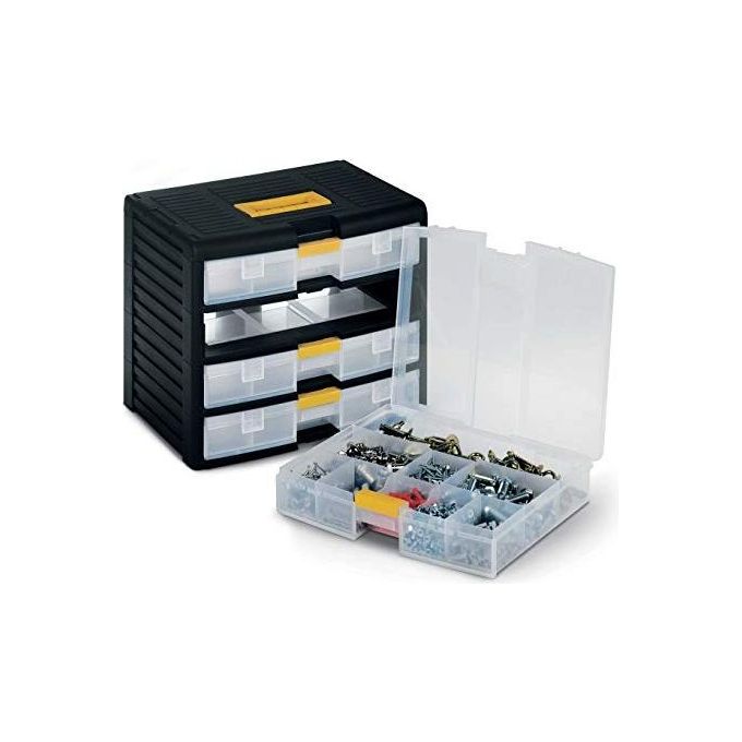 Terry 43002 Store-Age Cassettiera Portaminuterie 4 Cassetti con Chiusura Block-Age Modulare Portatile colore Nero