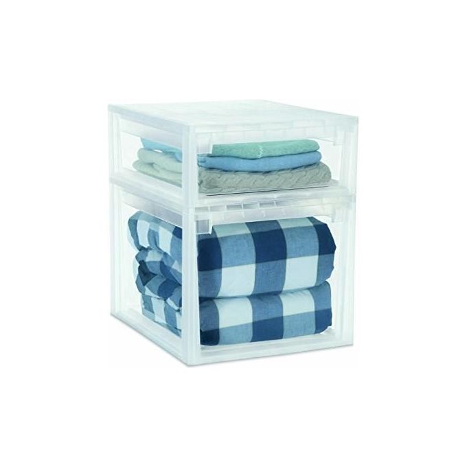 Terry 1002678 Light Drawer 52 XL Cassetto Multiuso in Plastica 22 lt Estraibile Sovrapponibile colore Trasparente