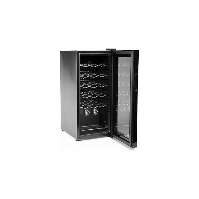 Melchioni 118700238 Vermentino 18C Dual Cantinetta Vino con Compressore 18 Bottiglie 2 Zone 5-18°C 50L Classe G 46 dB (83x48x34.5 cm) colore Nero