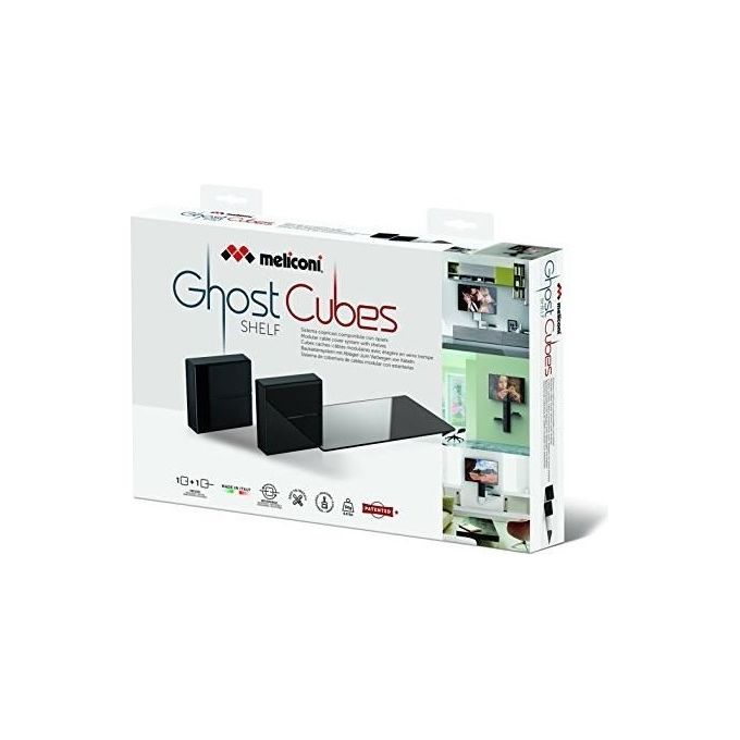 Meliconi Ghost Cube Shelf Sistema Copricavi Componibile con Ripiani Nero