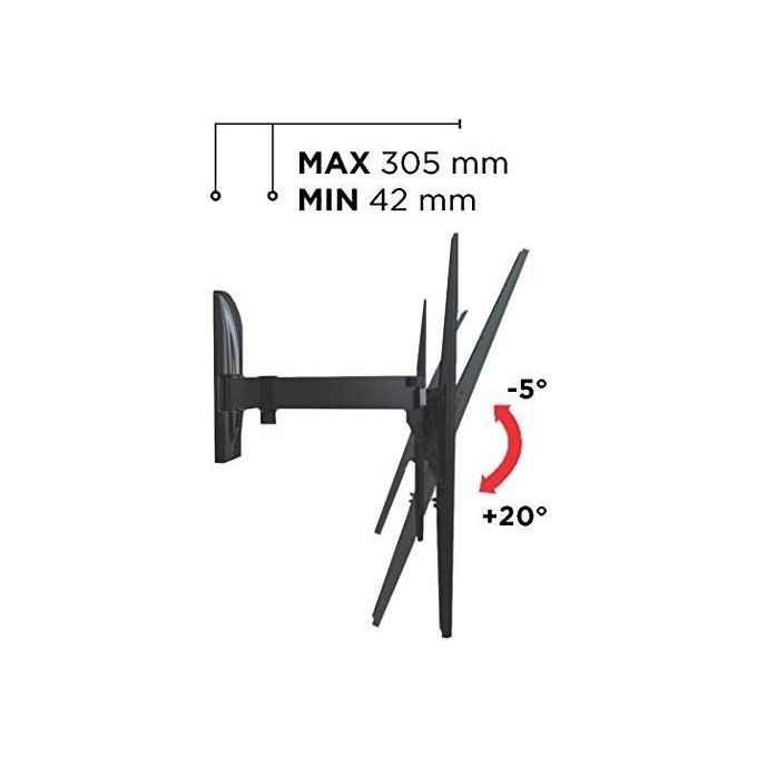 Meliconi SLIMSTYLE PLUS 400 SR per Tv da 40'' a 80'' max 40Kg 2 Snodi Vesa 200-300-400 mm