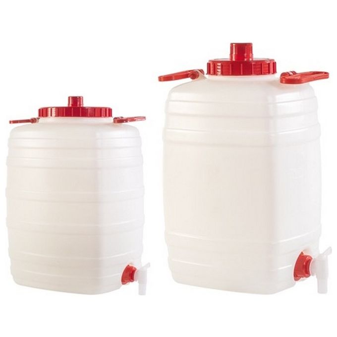 Brixo Contenitore in Polietilene per Alimenti con Rubinetto Sfiato e Coperchio 50 Lt