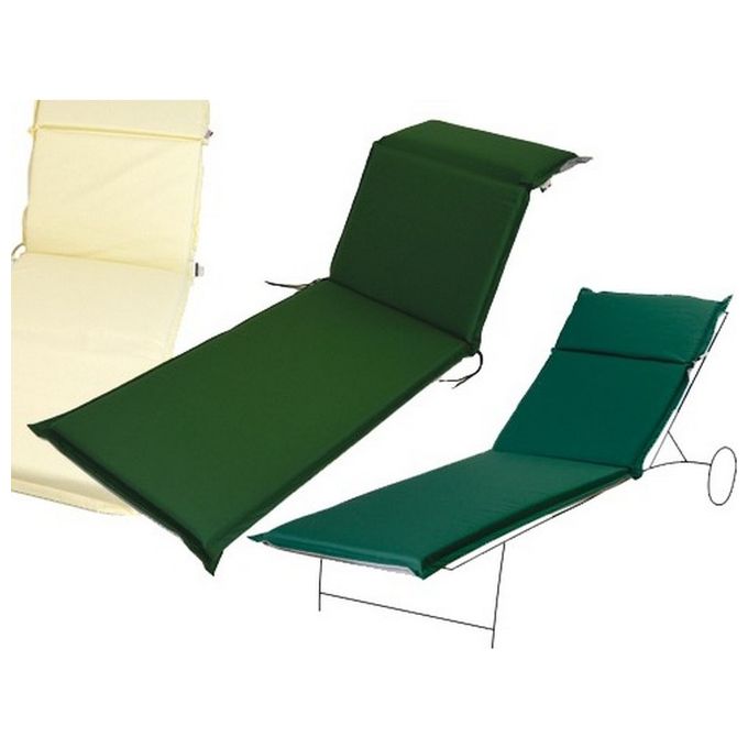 Zippo F065023 Cuscino per Lettino da Giardino Sfoderabile con Volant Misto Cotone e Poliestere 190x60x7 cm colore Ecru'