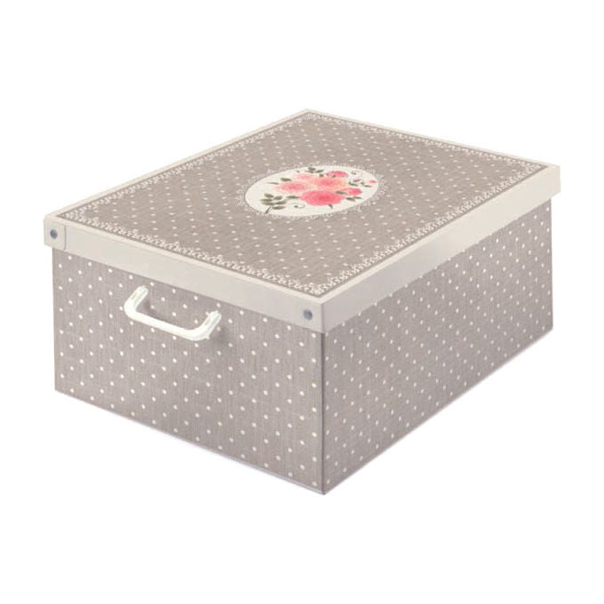 Lavatelli 660 PO Scatola Componibile Organizer Armadio Vestiti Biancheria Cartone con Coperchio 50x39x24 cm colore Pois