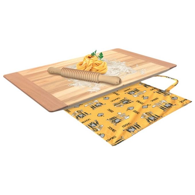 GIOSTYLE F343572 Asse in Legno per Impastare con Mattarello e Custodia 60x40 cm colore Legno
