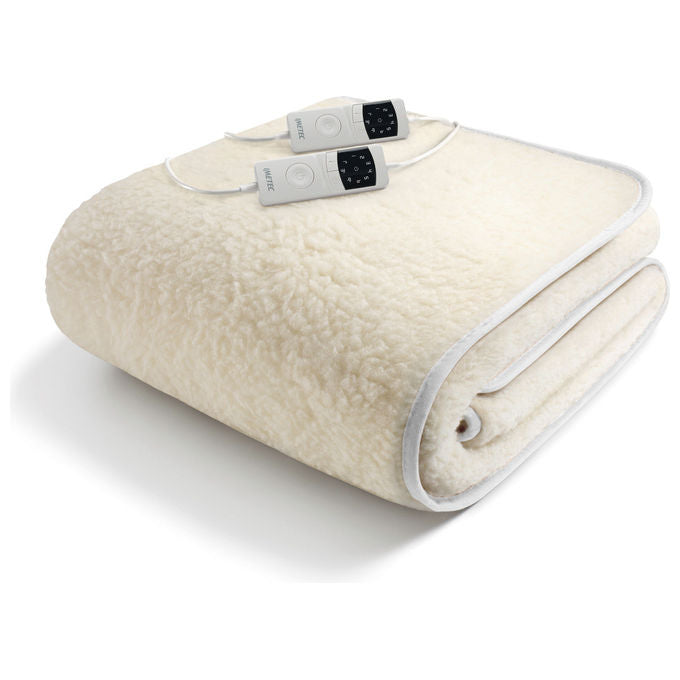 Imetec 26204 Scaldasonno Adapto Plus 100% Lana e Merino Matrimoniale 160x150 cm 150 W 6 Temperature Spegnimento Automatico Cavo Rimovibile Lavabile colore Naturale