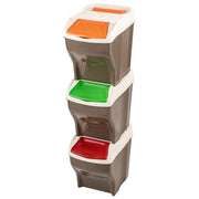 Bama Pattumiera Poker Plus Set di 3 Pezzi da 27 Litri Colori Assortiti