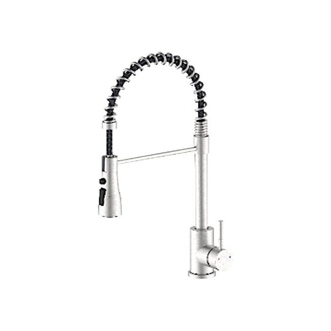 Idro Bric SCARUB1161AC Montreal Miscelatore Lavello Monocomando Doccetta Estraibile 2 Getti Aeratore 6 l-min colore Acciaio Spazzolato