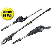Alpina AMT 20 LI KIT Potatore Multifunzione a Batteria 20V 4Ah con Asta Telescopica e Accessorio Tagliasiepi colore Nero