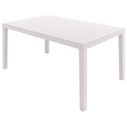 Brixo Tavolo da Esterno in Resina Palau 150x90 cm Piano a Doghe Resistente agli Agenti Atmosferici colore Bianco