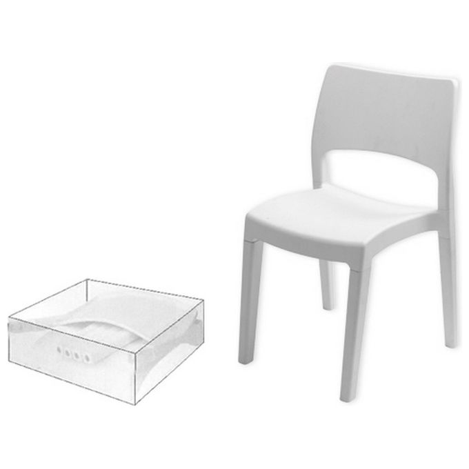 Brixo 75298 Klik Klak Sedia da Giardino in Polipropilene Impilabile Smontabile Anti-UV colore Bianco