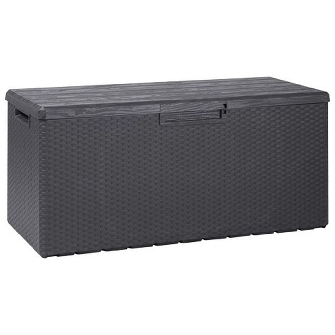 Brixo 176 Portofino Baule Multiuso da Esterno 340 Lt effetto rattan e legno lucchettabile colore Antracite