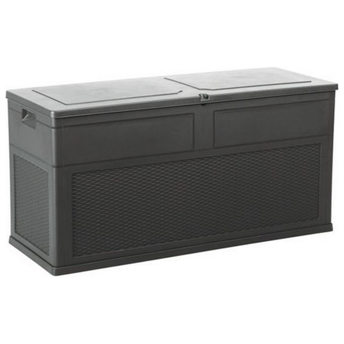 Brixo 182 Toscana Baule Multiuso da Giardino in Resina Effetto Rattan 320 Lt 119x46x60 cm colore Antracite